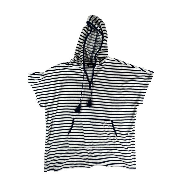 Lands End Swim Coverup Womens Small / Medium Blue Hooded Terry Cloth - Picture 1 of 8